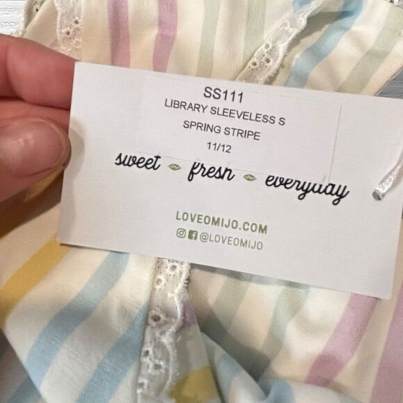 Omi Jo WDW Library Dress 11/12 NWT Spring Stripe Sleeveless Rare HTF Eyelet Trim - Picture 4 of 5